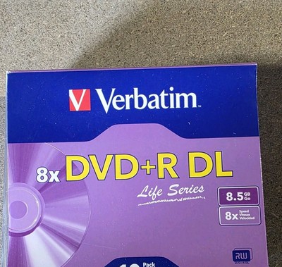 VERBATIM 8X Blank DVD+R DL Dual Double Layer 8.5GB 9pk White Inkjet Printable 
