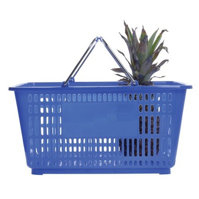 HUBERT  Blue Plastic Shopping Basket 32 Liter - 20''L x 14''W x 9 3/8''D