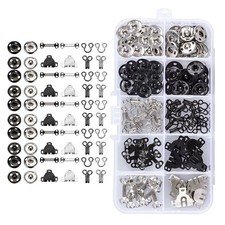 100Pair Sewing Hooks and Eyes Set Snap Buttons DIY Clothing Button Sewing Tool