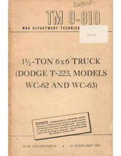 326 Page 1945 Tm 9-810 Dodge 1 12 Ton 6x6 T-223 Wc-62 Wc-63 Tech Manual On Cd