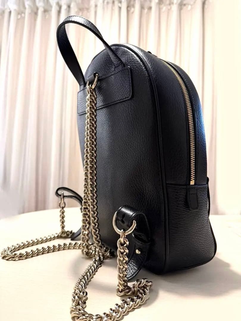 Gucci Soho Chain Backpack Leather Black thumbnail 3