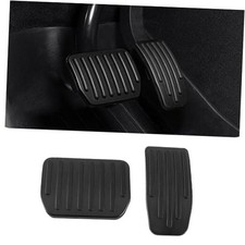 2PCS Aluminum Car Accelerator Pedal Covers, Vehicle Foot Pedal Pads Set, Black