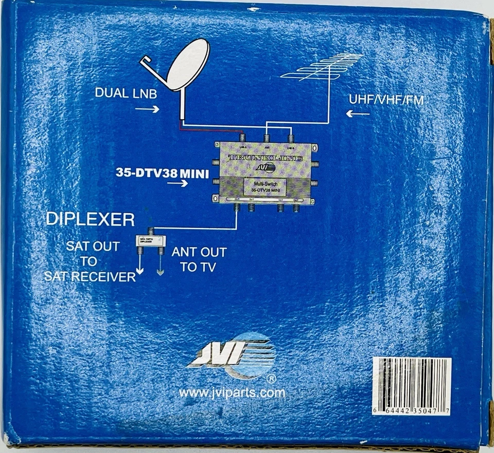 NEW JVI Digital 8-Way Multi-Switch (40-2150MHz) DirecTV Approved # 35-DTV38 Mini - Image 2 of 2