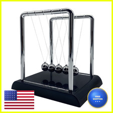 Bewitu Newtons Cradle Balance Balls Swinging Balls Black Base Science Physics