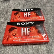 Sony HF High Fidelity Blank Audio Cassette Tapes 90 Min Lot of 2 New  Sealed