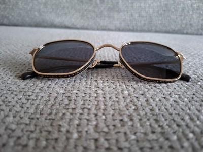 MATSUDA Oval Sunglasses Model M3101 Gold & Blue Lenses RARE 52-21