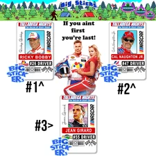 Talladega Nights Series ID Credit Card Skin Cover / Decal Die-Cut Sticker