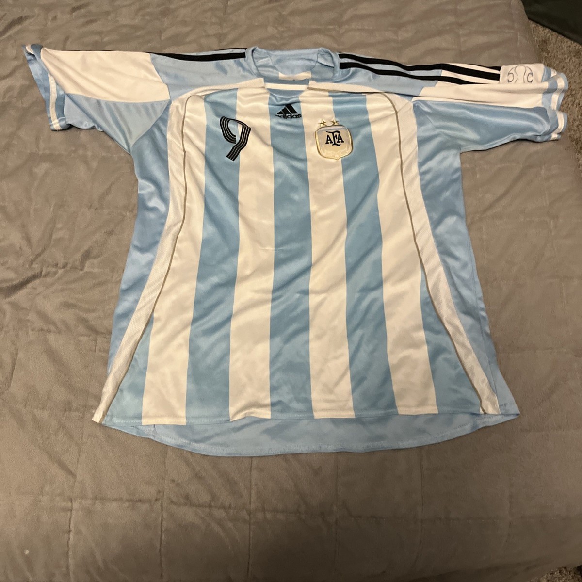 再々値下げ！新品未使用！ARGENTINA 2006MESSI BADGE FELL OFF Argentina 2006 home Jersey xxl #9 Crespo Formotion