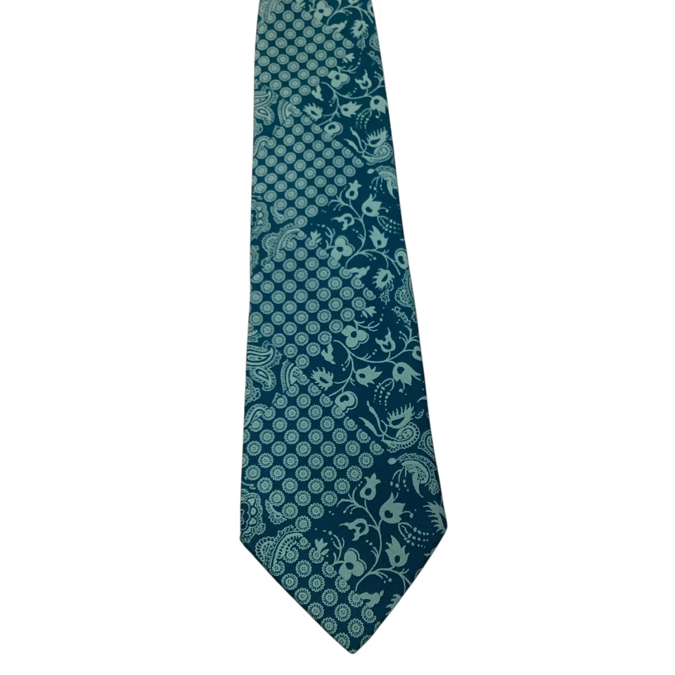 Corbata para hombre RUBINACCI 100 % seda 58 3/8" ITALIA diseñador geométrico azul nueva con etiquetas rara Foto 2 de 3