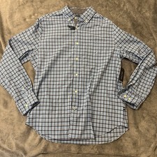 Nautica Classic Fit / Stretch Long Sleeve Blue Plaid Men  s Sz Medium NWT 