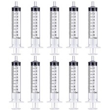 10 Pack 10ml Plastic Syringe Liquid Measuring Syringe Tools Individually Sealed