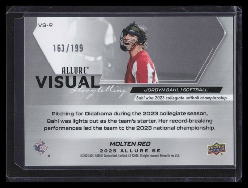 2025 Upper Deck Allure SE #VS-9 Jordyn Bahl Visual Storytelling Molten Red #/199 - Bild 2 von 2