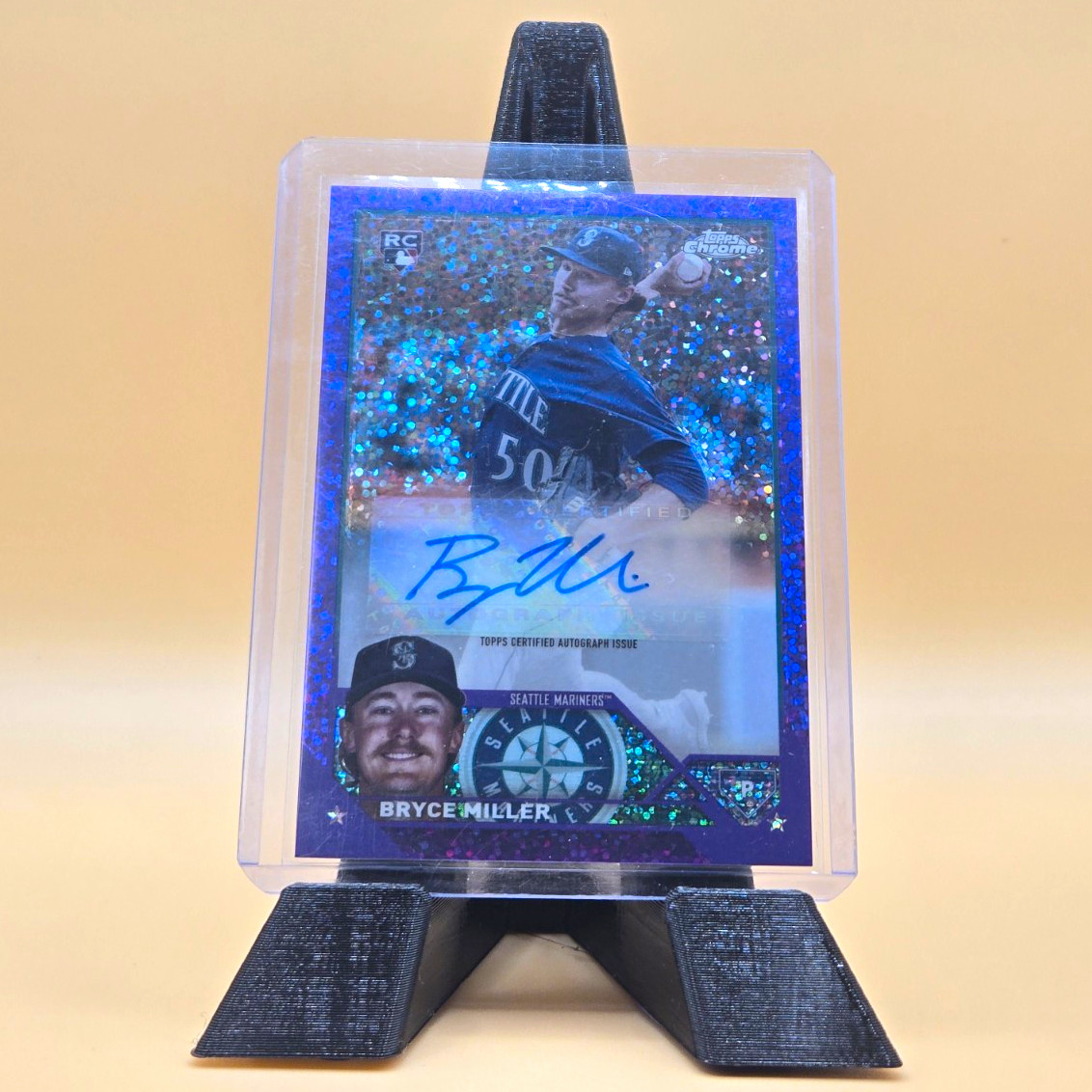 Topps 2023 Chrome Update Bryce Miller RC Auto Purple Speckle Refractor /299