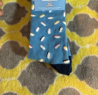 Novelty Kellogg's Rice Krispies CREW SOCKS, 1 pair, Adult Shoe size 6-13