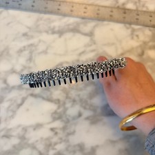 Sparkling Silver Tone Rhinestones Black Headband Fashionable No Slip