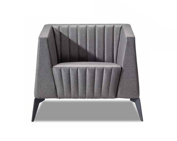 Design Sessel Einsitzer Couch Polster Luxus BüRo Einrichtung Grau 1 Sitzer-image