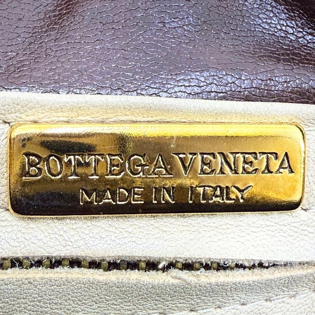 BOTTEGA VENETA Leather Handbag Beige Intrecciato Woven Tote Classic Authentic thumbnail 14