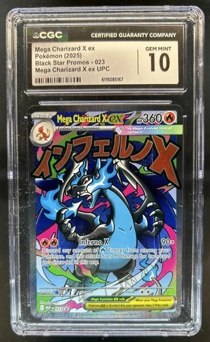 2025 Pokemon MEP Black Star Promos Mega Charizard X ex #023 CGC 10