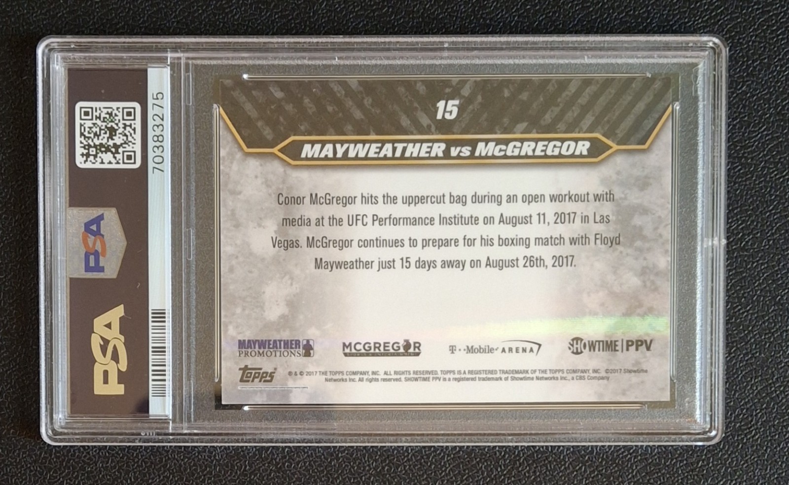 2017 Topps On Demand Mayweather vs McGregor #15 PSA 9 mint view 2