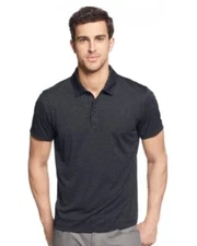 Alfani Mens Classic Fit Ethan Performance Short Sleeve Polo Shirt Dark Gray S