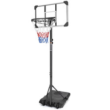 28in Basketball Goal Portable Basketball System Height Adjustable 5.6ft to 7ft