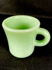 ••RARE Vintage Fire King Jadeite Extra Heavy C-Handle Mug - Text-Only Bottom