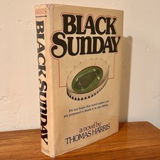BLACK SUNDAY Thomas Harris 1st Ed. 1975 Terrorism Thriller Super Bowl VG+/VG