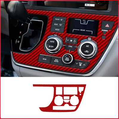 For Toyota Sienna 2015-2020 Red Carbon Fiber Radio/Climate Control Frame Trim
