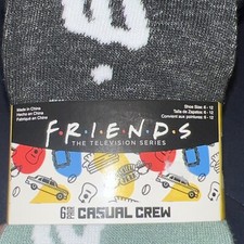 NEW Friends The TV Series Themed Casual CREW SOCKS 6 Pairs Size 6-12