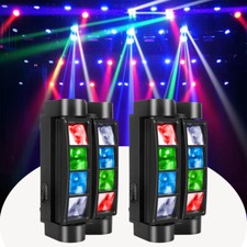 2PCS RGB 8LED Spider Moving Head Bar Light DMX Strobe Beam Stage Effect Lighting