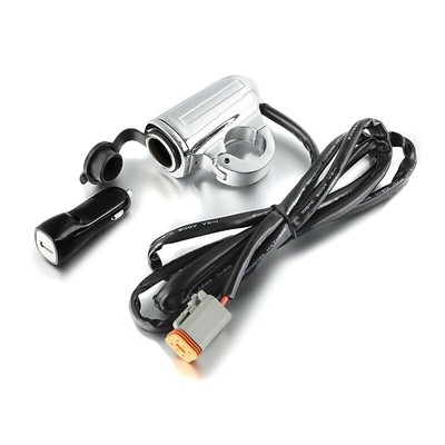 Lenker-Steckdose USB für Harley-Davidson Dyna Street Bob 12-17 chrom Lenker-Steckdose USB für Harley-Davidson Dyna Street Bob 12-17 chrom