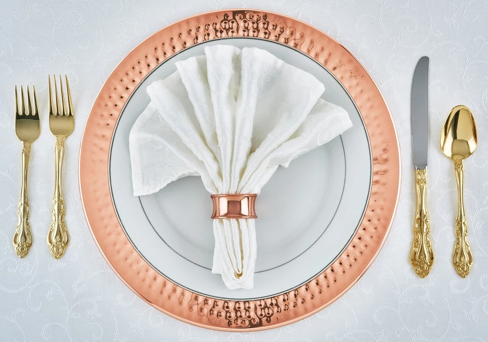 Old Dutch Hammered Copper Charger Plates, 13", Set of 6, Model Number: OS866 - Image 4 of 4