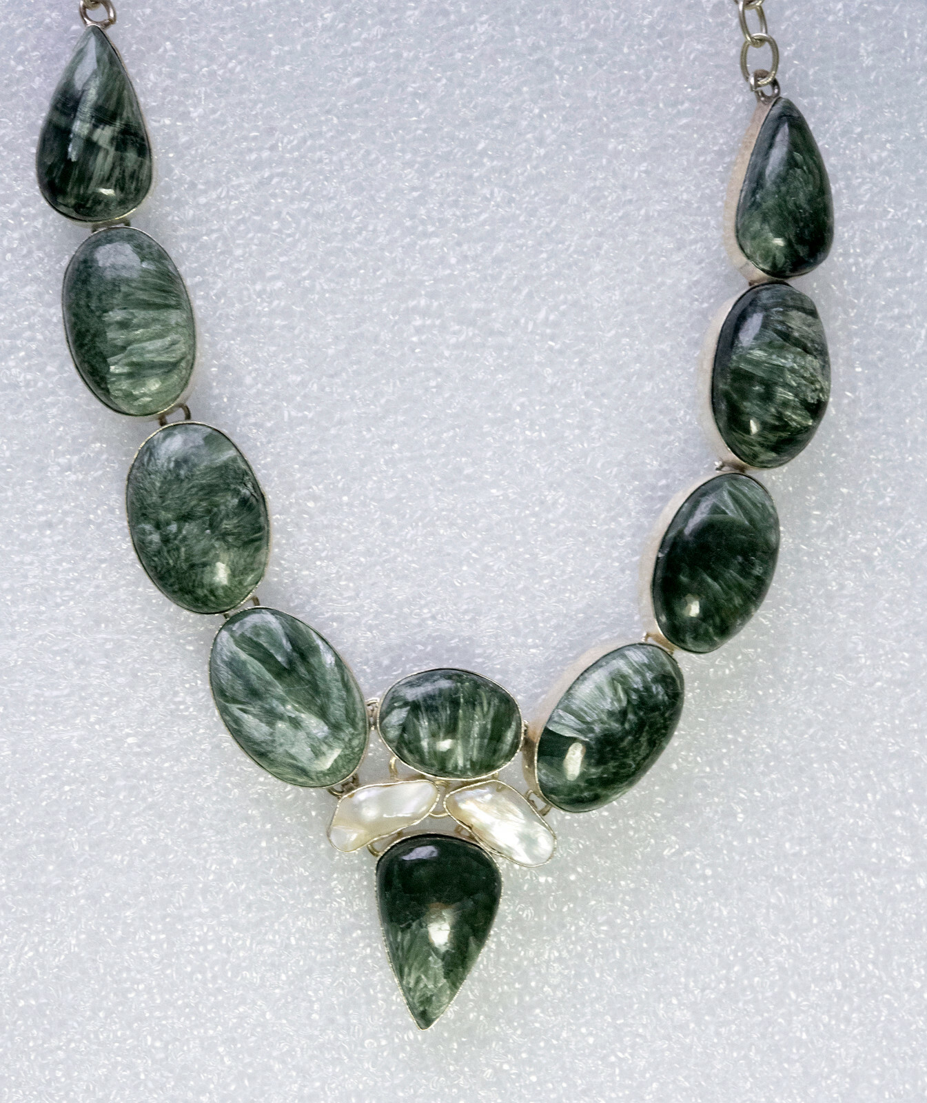 Seraphinite Sterling Silver Statement Necklace - image 1