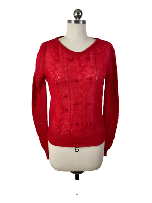 Pins & Needles UO Womens Sweater Small Red Crewneck Mohair Pins & Needles UO Womens Sweater Small Red Crewneck Mohair