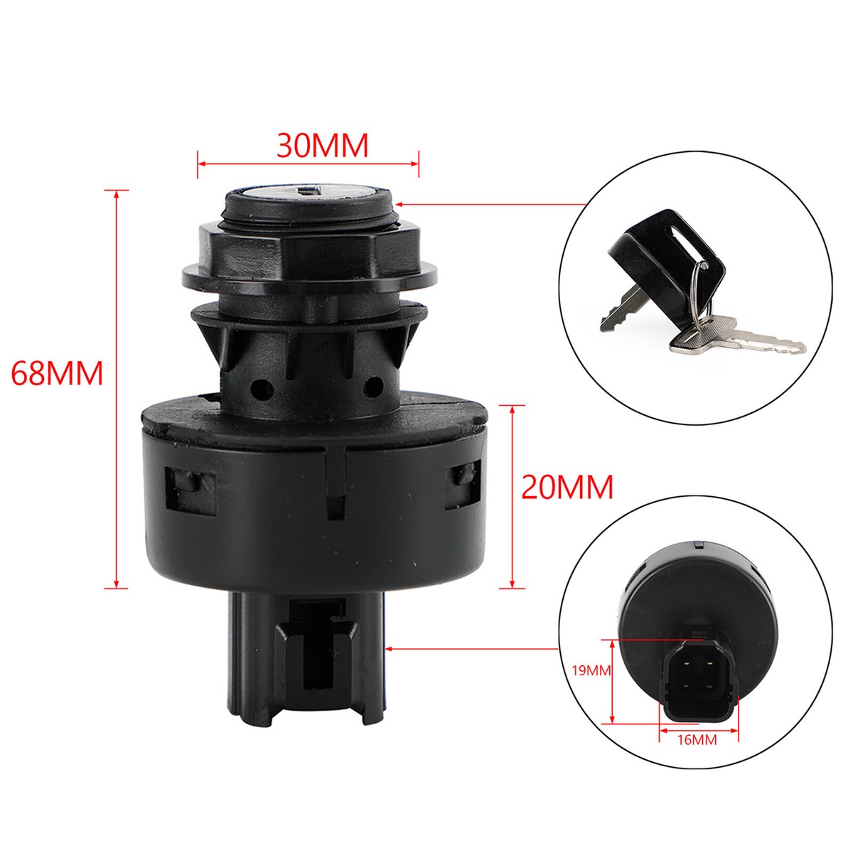 IGNITION SWITCH KEY FOR 2016-2021 YAMAHA YXZ1000 YXZ 1000 SS EPS