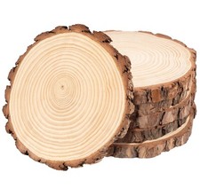 4x Baumscheibe Rund Holzscheiben 25-28cm Durc...