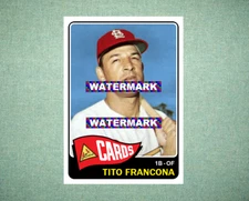Tito Francona St. Louis Cardinals 1965 Style Custom Baseball Art Card