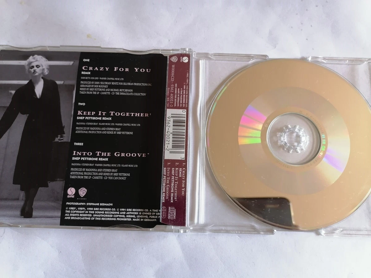 MADONNA CRAZY FOR YOU CD SINGLE 1991 LIKE NEW