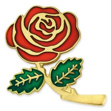 PinMart's Red Rose Flower Enamel Lapel Pin