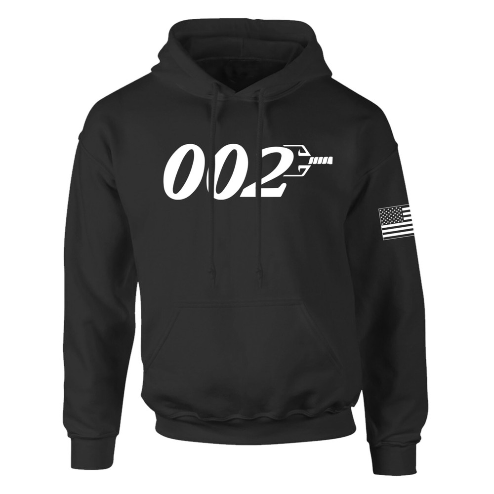 Pickleball, 002, USA Flag, Black Hoodie