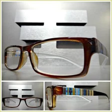 Men's or Women Contemporary Modern READING EYE GLASSES READERS Thin Brown Frame