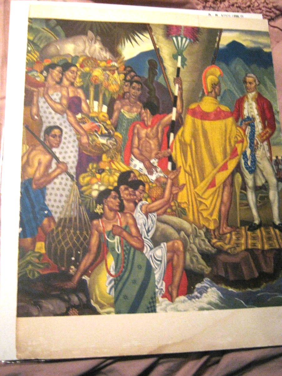 1957 Matson Lines S S Lurline Savage Art Hawaii Cruise Menu A God