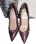 36 Valentino Burgundy Rolling Shoe Rockstud 5 Leather pekte Pump q1Rzx1