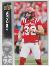 2022 Upper Deck CFL Rene Paredes Card #159 Calgary Stampeders Concordia