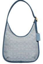 New Coach Ergo Medium Shoulder Bag In Signature Jacquard Marble Blue Azure tote 