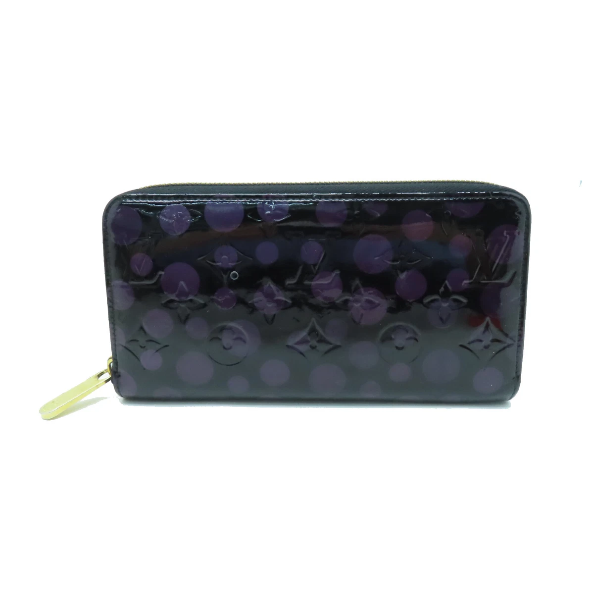 Louis Vuitton LV GHW Dots Infinity Long Wallet Vernis Patent Leather Purple