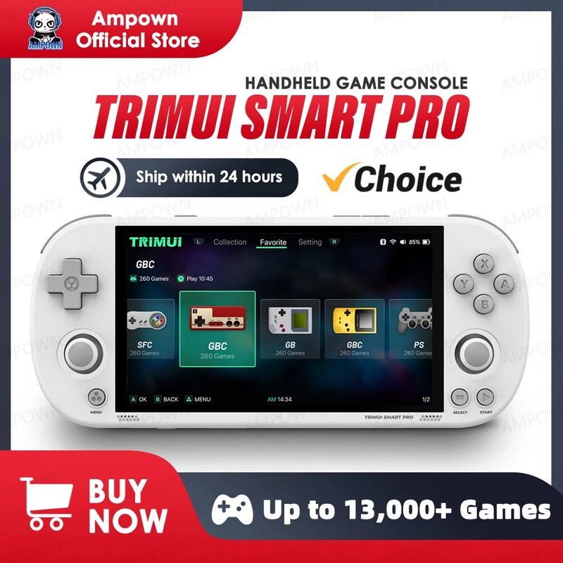 Pro Handheld Game Console 4.96''IPS Screen Linux System Joystick RGB Game Player