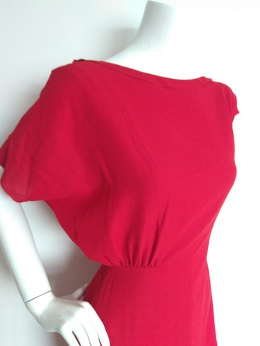 Doublure Shift Reiss Marque 8 Red Dress Yen Red au drapée Designer Taille New laser vIn5RqwSxx