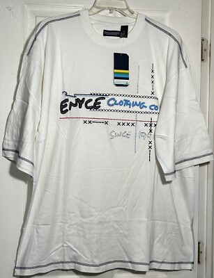 men 5x T shirt short sleeve urban Multi Stitch with applique and prints NWT
