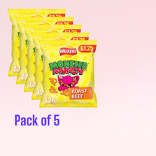 MONSTER MUNCH CRISPS SHARE BAGS PACK OF 5 Sweet n Spicy, Pickled Onion,Roastbeef